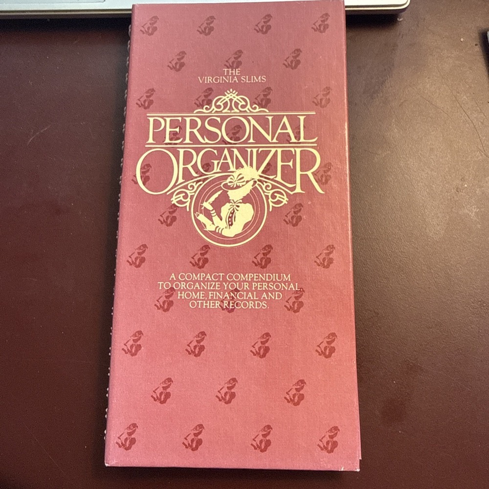VTG Virginia Slims not Dated PERSONAL ORGANIZER  NEW UNUSED Tobaccianna
